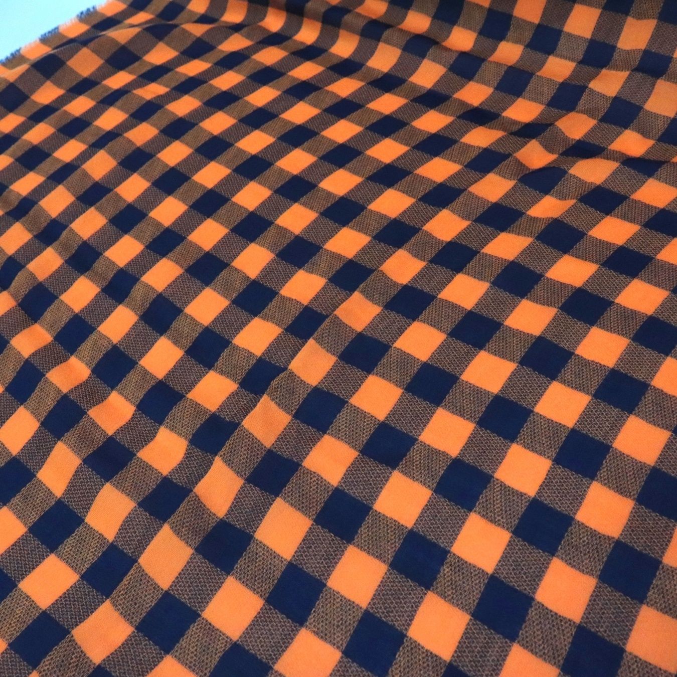 LOUIS VUITTON チェックストール オレンジ ネイビー