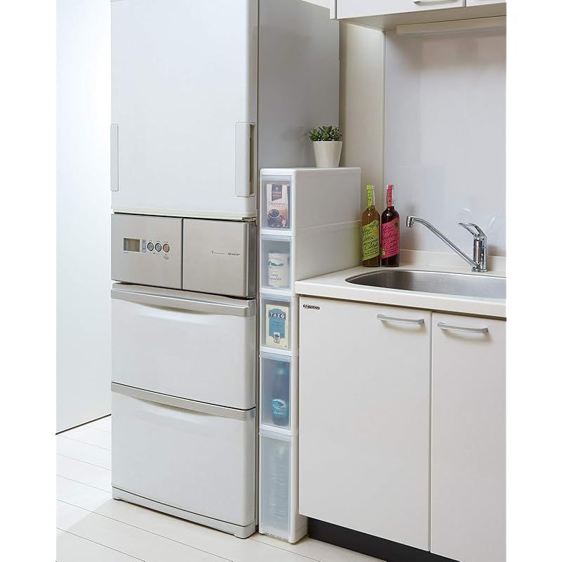 ライクイット like-it キッチン収納すき間収納引出し スーパースリム 5段 約幅14×奥行46.5×高120cmホワイト FTS-113 0