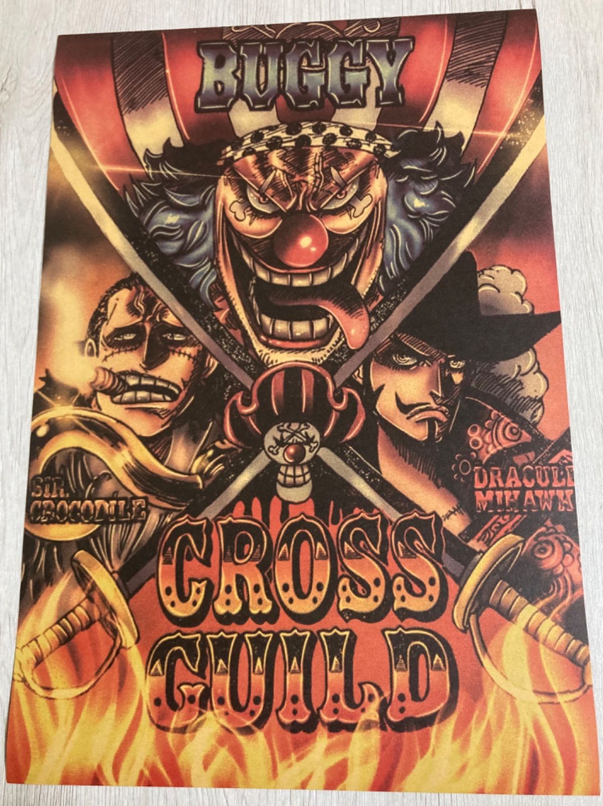 ONE PIECE 缶バッジ クロスギルド バギー ミホーク クロコダイル
