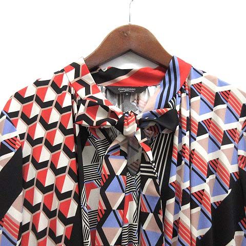 CORCOVADO コルコバード 幾何学柄 ボウタイ アシメントリーワンピース