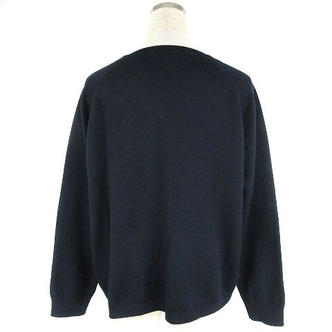 プラージュ Plage ニット セーター 長袖 Vネック ウール 無地 紺