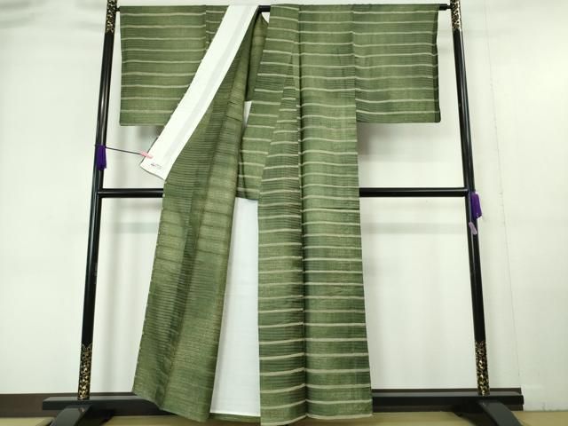 平和屋本店□極上 野蚕糸きもの 紬 単衣 野蚕糸工房 やまと誂