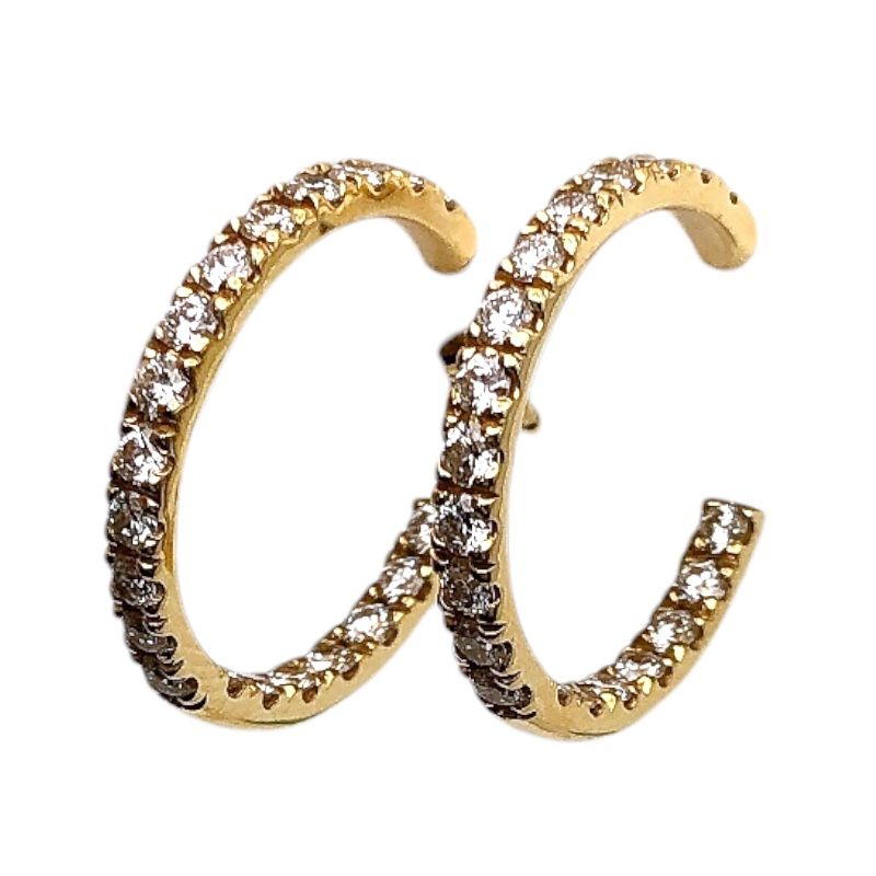 ミキモト MIKIMOTO フープダイヤピアス K18ゴールド ジュエリー - メルカリ 