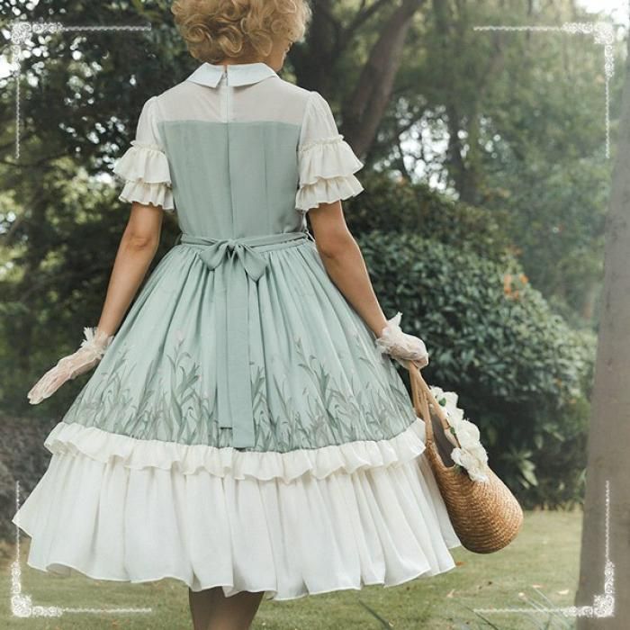 ワンピース チェック柄 レディース ロリータワンピース ミモレ丈 冬