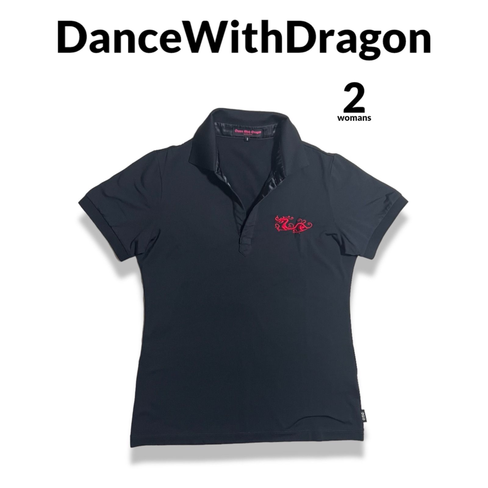 レディース DanceWithDragon ゴルフシャツ 半袖 サイズ2 バック