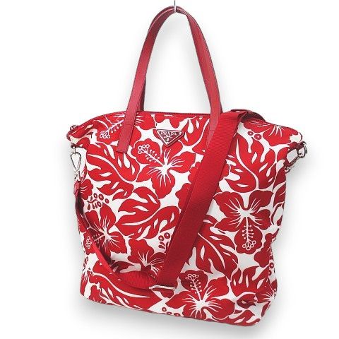 プラダ PRADA トートバッグ ハイビスカスプリント B4696F 2WAY 