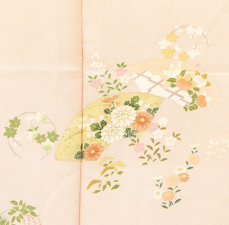 平和屋本店□極上 訪問着 総手刺繍 相良刺繍 枝桜 暈し染め 金糸 白藤