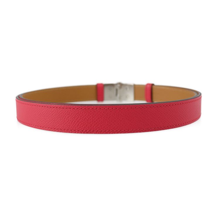 HERMES エルメス CEINTURE FEMME CHARNIERE 22 ベルト 074487CKI6 ヴォーエプソン レザー ROSE  ピンク系 ブラウン系 シルバー金具 セリエ ヒンジベルト A刻印 【本物保証】