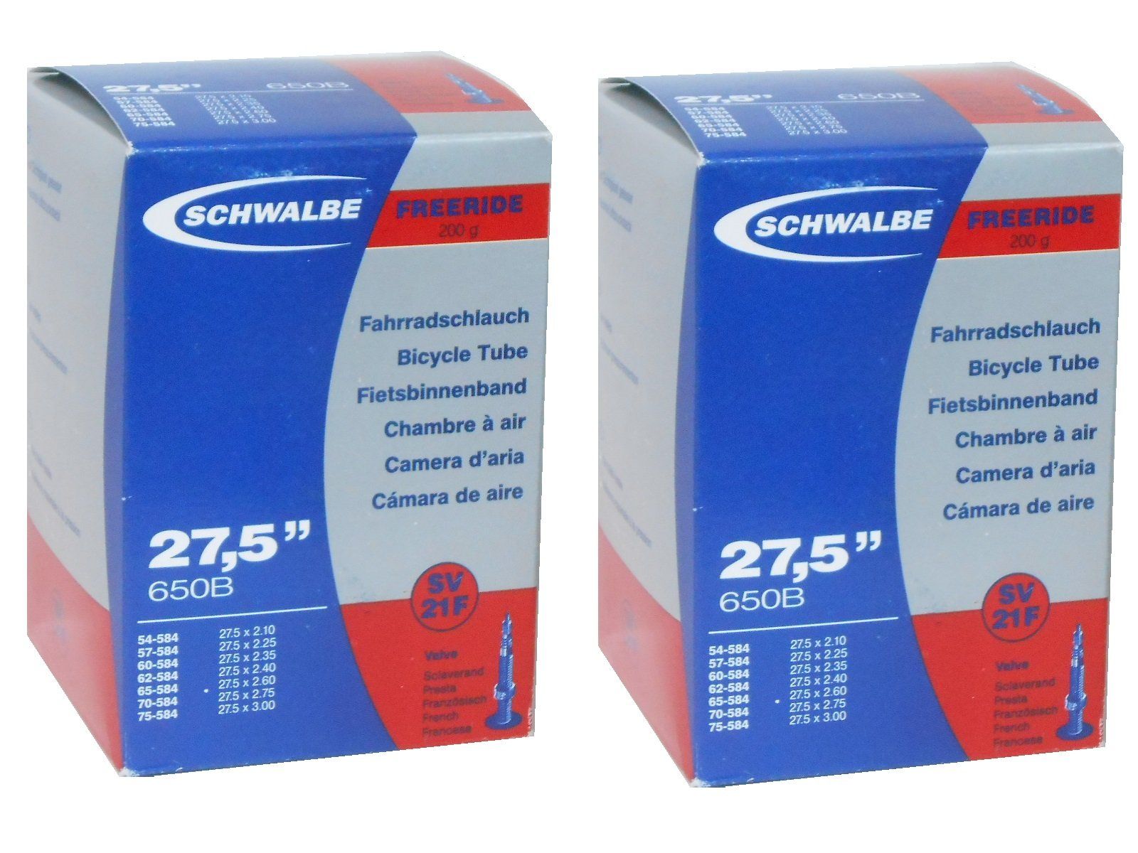SCHWALBE(シュワルベ) 27.5×2.10/3.00用チューブ(FR用) 仏式 40mm SV21F 650B 27.5+ [並行輸入品] 