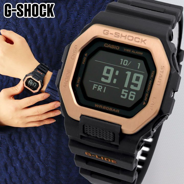 CASIO Gショック GBX-100NS-4 海外 メンズ 腕時計 カシオ ジーショックG-SHOCK G-LIDE 時計 Gライド  Bluetooth デジタル ウレタン ピンクゴールド 黒 ブラック g-shock - メルカリ