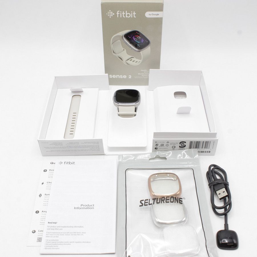 Fitbit Sense 2 FB521SRWT-FRCJK GPS搭載 スマートウォッチ Lunar White/Platinum ルナホワイト/プラチナ  L/S フィットビット センス 本体 - メルカリ