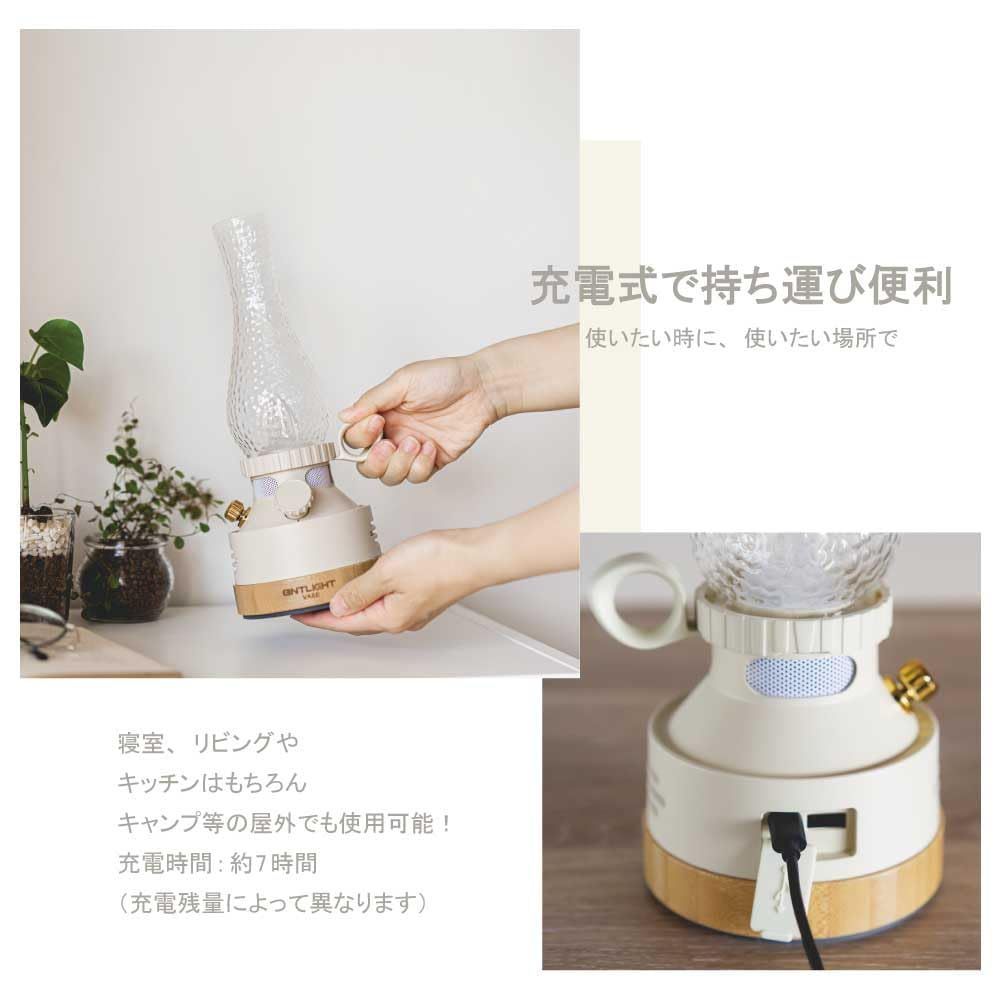 ENTLIGHT VASE ホワイト・ウッド USB充電式ランタン ENTLIGHT VASE ホワイト・ウッド USB充電式ランタン