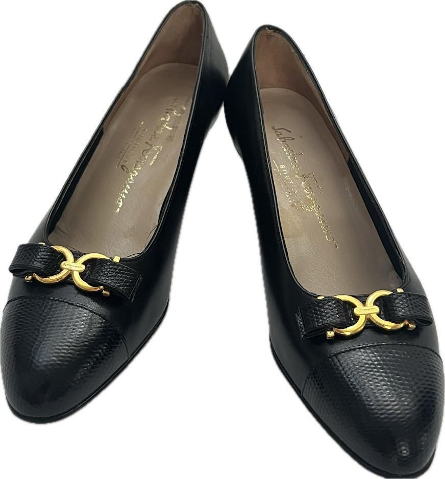 極美品　サルヴァトーレフェラガモ　パンプス　ハイヒール　ガンチーニ金具　レザー Salvatore Ferragamo - 未使用 サルヴァトーレ フェラガモ