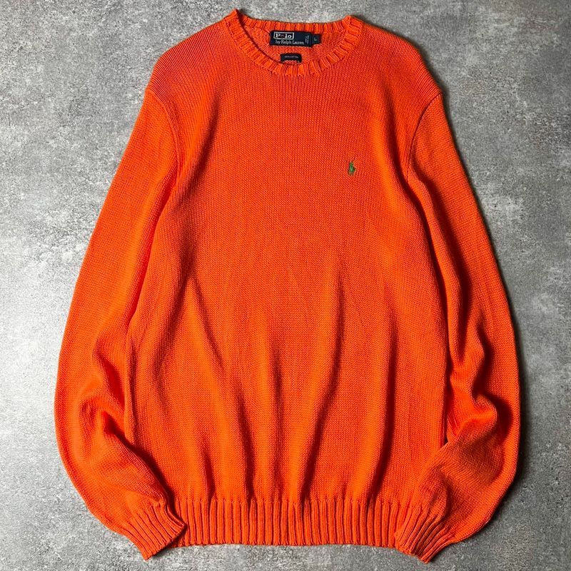 90s POLO RALPH LAUREN コットン ニット セーター L / 90年代 オールド 