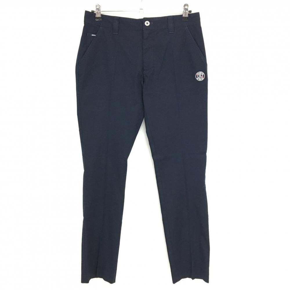 【美品】アンパスィ パンツ ネイビー ヒップロゴ刺しゅう ストレッチ メンズ L ゴルフウェア and per se