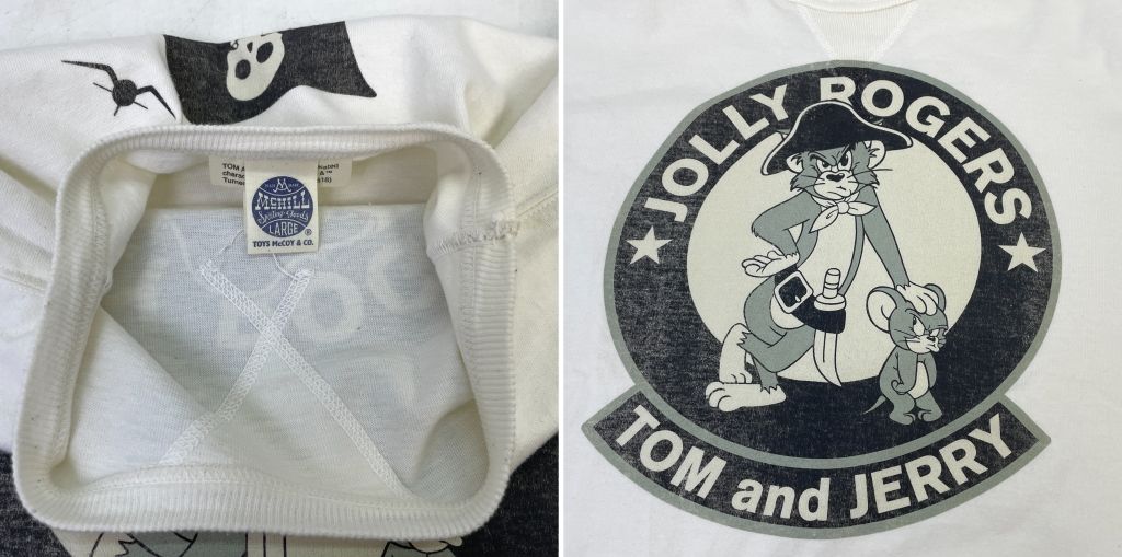 トイズマッコイ マッコイ 半袖 Tシャツ L ジョリーロジャース エアパイレーツ  01w-0101 TOY\u0027S McCOY トイズマッコイ TOM＆JERRY トムとジェリー JOLLY ROGERS 半袖Tシャツ オフホワイト  Lサイズ メンズ 半袖Ｔシャツ コットン TMC1818 中古品