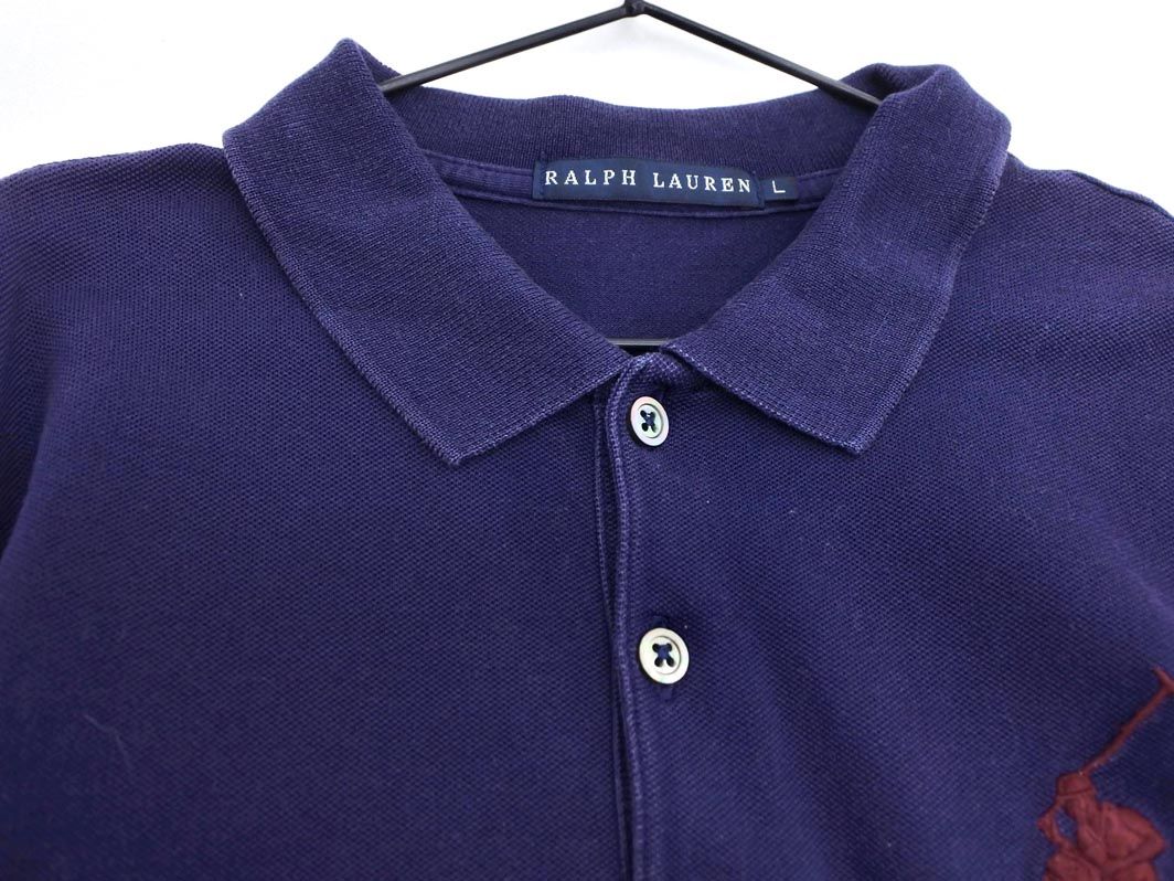 Ralph Lauren ラルフローレン ビッグポニー 刺繍 ポロシャツ sizeL/紺 