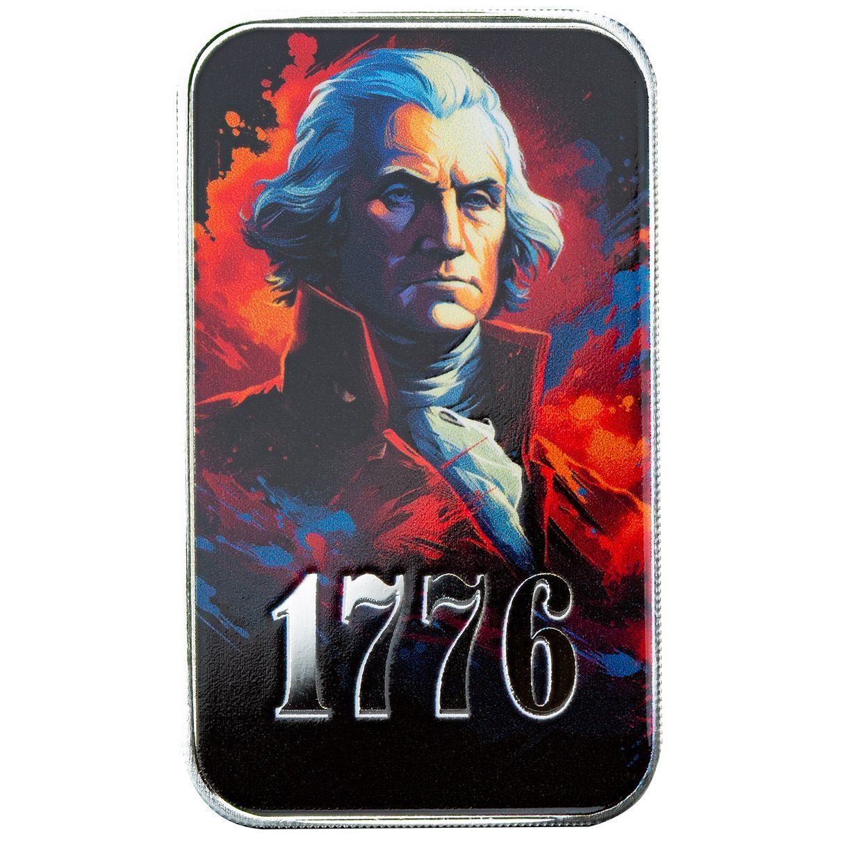 [保証書・カプセル付き] (新品) アメリカ「1776年 ジョージ・ワシントン」純銀 1オンス カラー バー