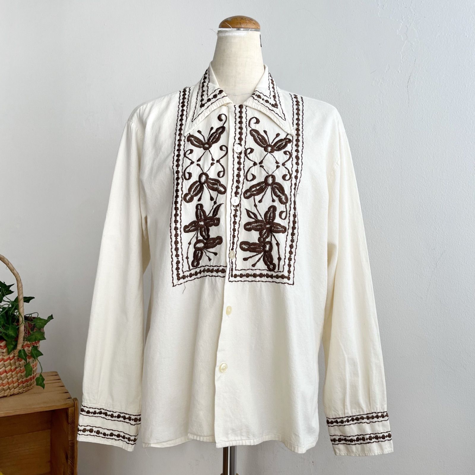 メキシコ 刺繍 ヴィンテージ シャツ ジャケット 70's - メルカリ