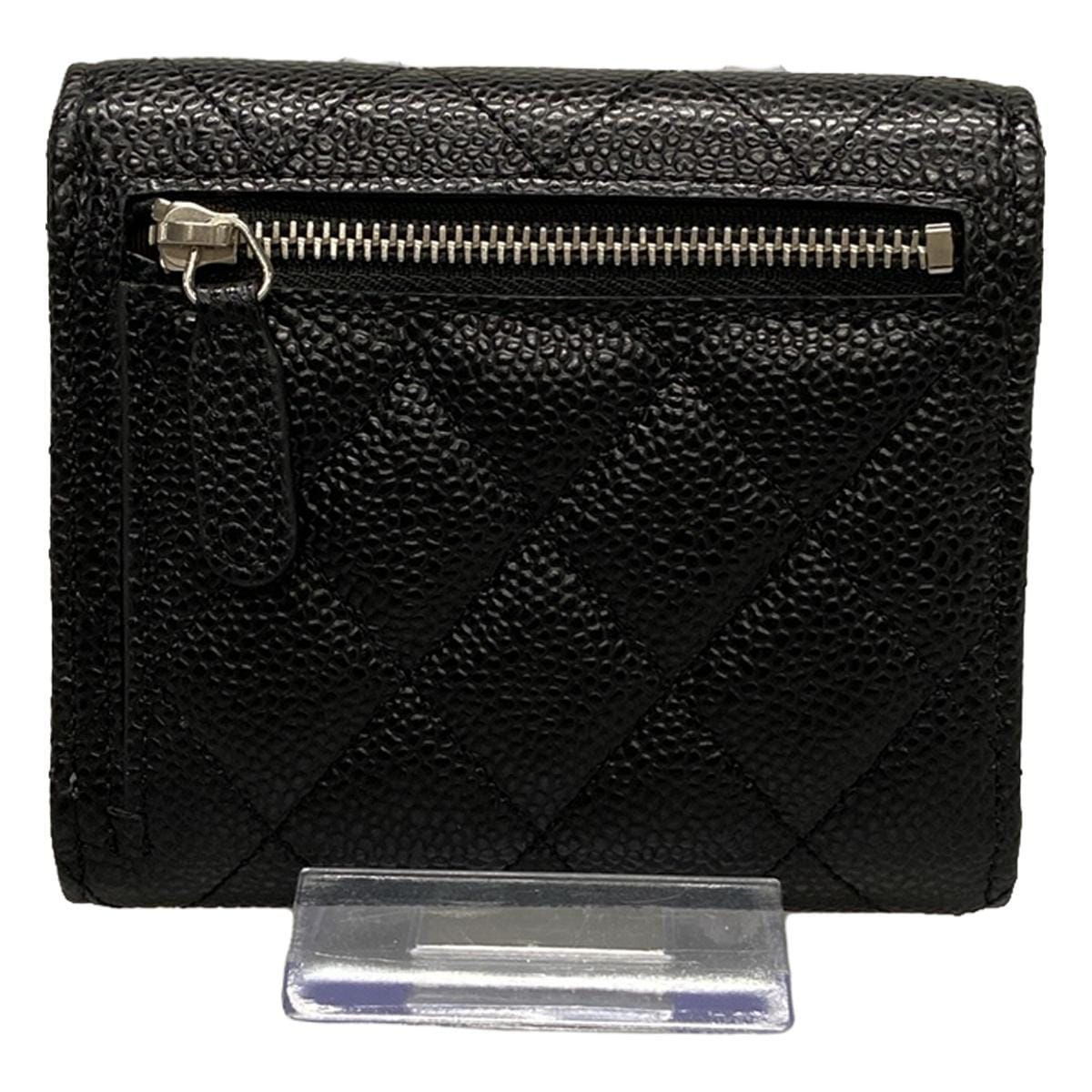 CHANEL(シャネル) 3つ折り財布美品 マトラッセ スモール ウォレット A82288 黒 シルバー金具/Ventes privees 2021  - メルカリ