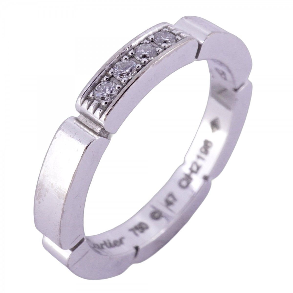 5jdb1024】カルティエ リング マイヨンパンテール 4PD K18WG ホワイト  