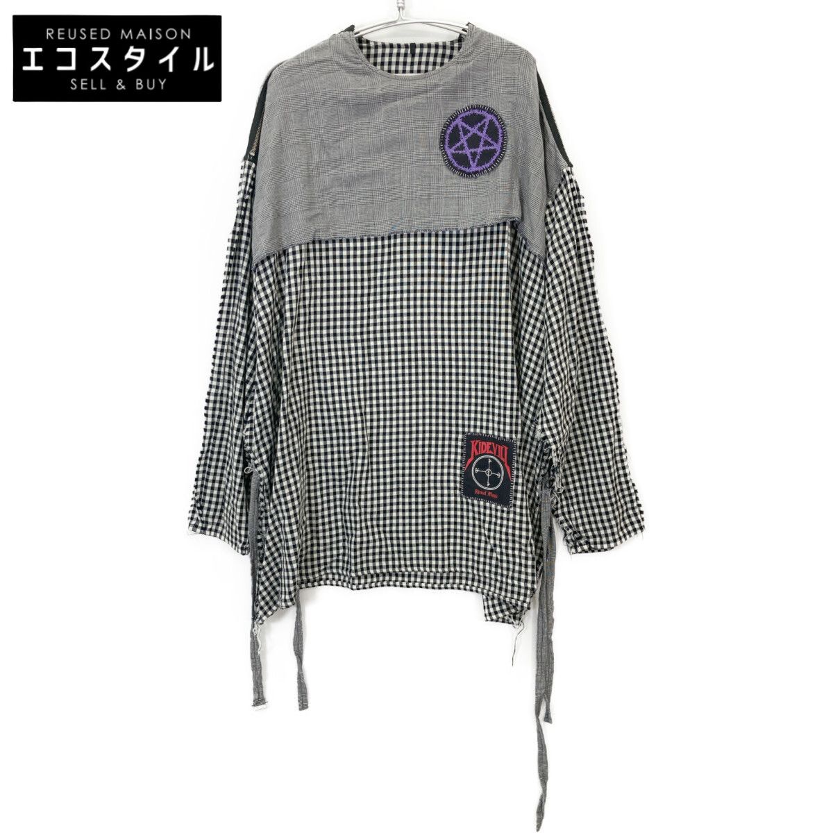 KIDILL キディル KL800 24SS グレー GAUZE SHIRT チェックプルオーバー KIDILL キディル KL800 24SS グレー GAUZE SHIRT チェックプルオーバー