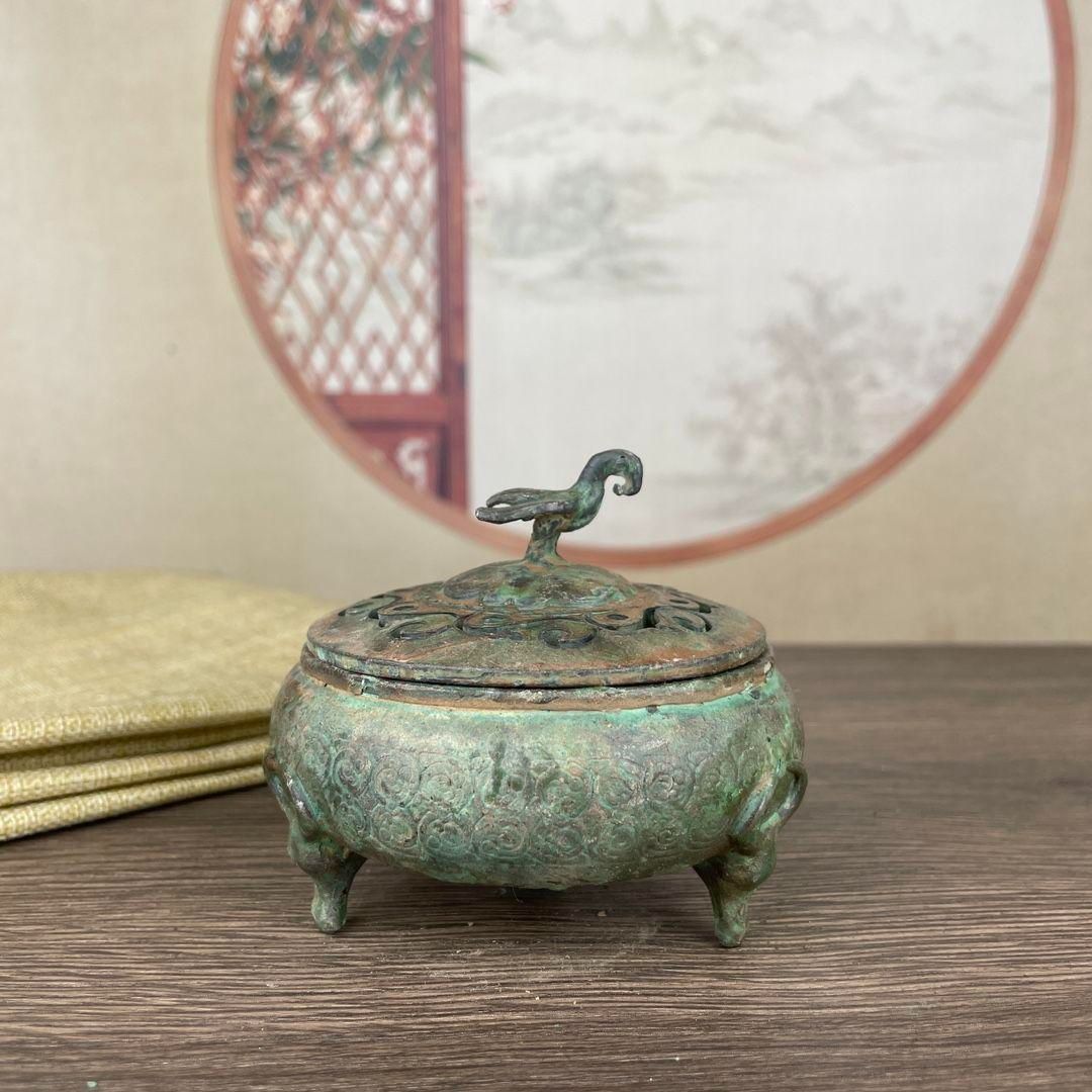銅器 香炉 青銅牛香炉 室内香炉 茶道香炉 装飾品 工芸品 置物 香炉 牛頭三脚炉 茶道香炉 室内アロマ炉 銅製品 装飾品 工芸品