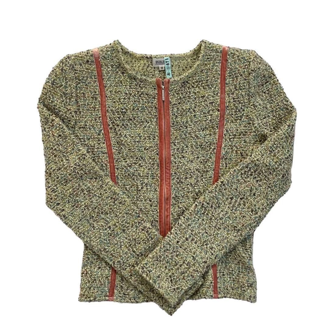 FOXEY フォクシー セットアップ ジャケット スカート 黄緑系 カシミヤ 