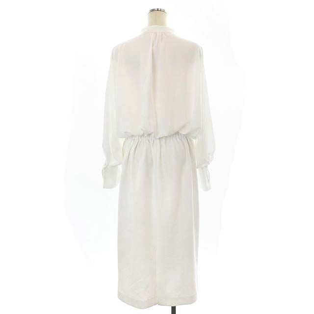 アドーア ADORE 23 SS クリアボンディングワンピース 長袖 ロング リボン38 ホワイト AA OS SH レディース