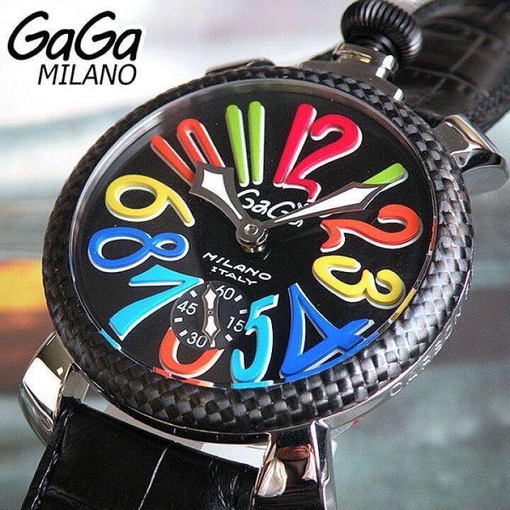 GaGa MILANO ガガミラノ マヌアーレ48 カーボン 手巻き 腕時計-