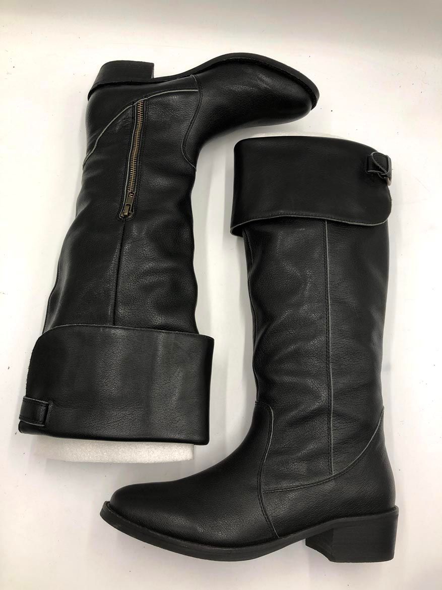 お手頃な alcali アルカリ A0523PSH503 2way 牛革 折返し ロング ブーツ size39 黒 ◆ ◎レディース