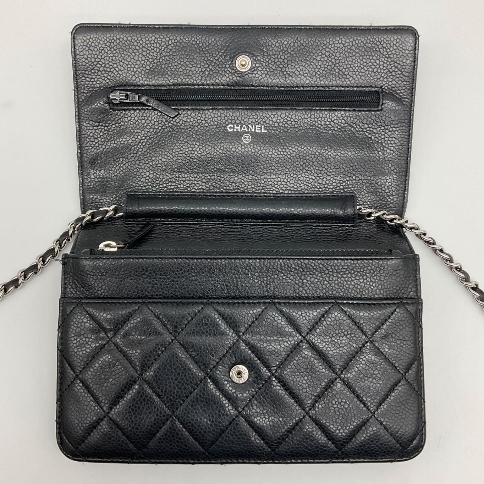 ▽CHANEL シャネル マトラッセ ココマーク ブラック 黒 シルバー金具 