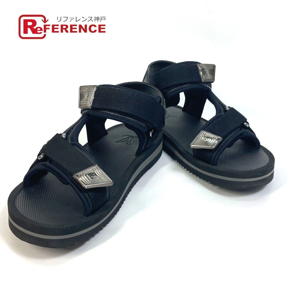 ルイヴィトン LV ロゴ パナマライン スポーツ サンダル ブラック