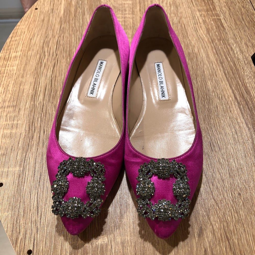 MANOLO BLAHNIK マノロブラニク ハンギシ フラットシューズ