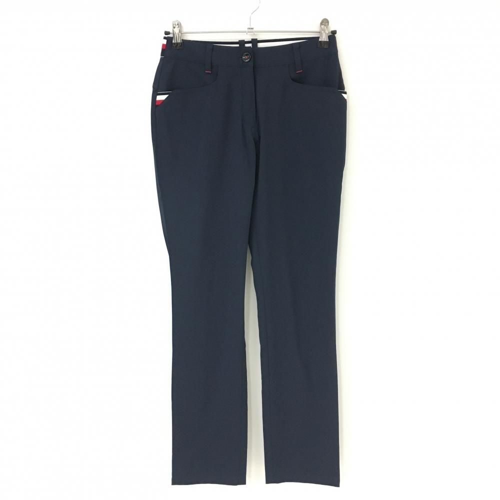【超美品】トミーヒルフィガー パンツ ネイビー×レッド 無地 ストレッチ トリコロール レディース M ゴルフウェア Tommy Hilfiger Golf