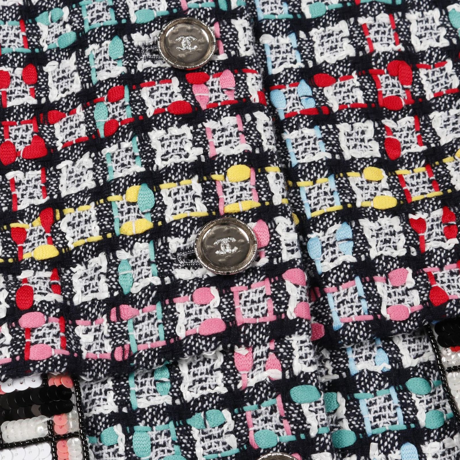 シャネル CHANEL ココマークボタン ツイード ロングジレ ベスト 衣料品 トップス コットン ナイロン レディース マルチカラー P78867 【中古】 シャネル CHANEL ベスト ココマークボタン ツイード ロングジレ P78867