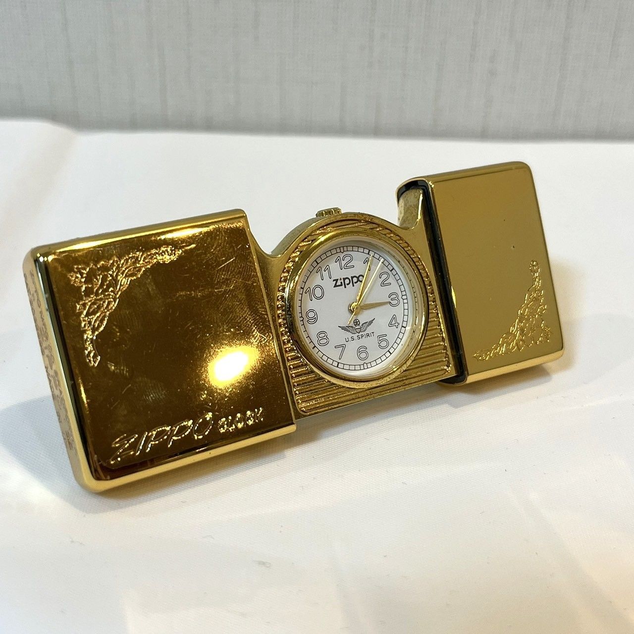 最安値，大人気 Zippo タイムタンク ポケット クロック ゴールド 時計