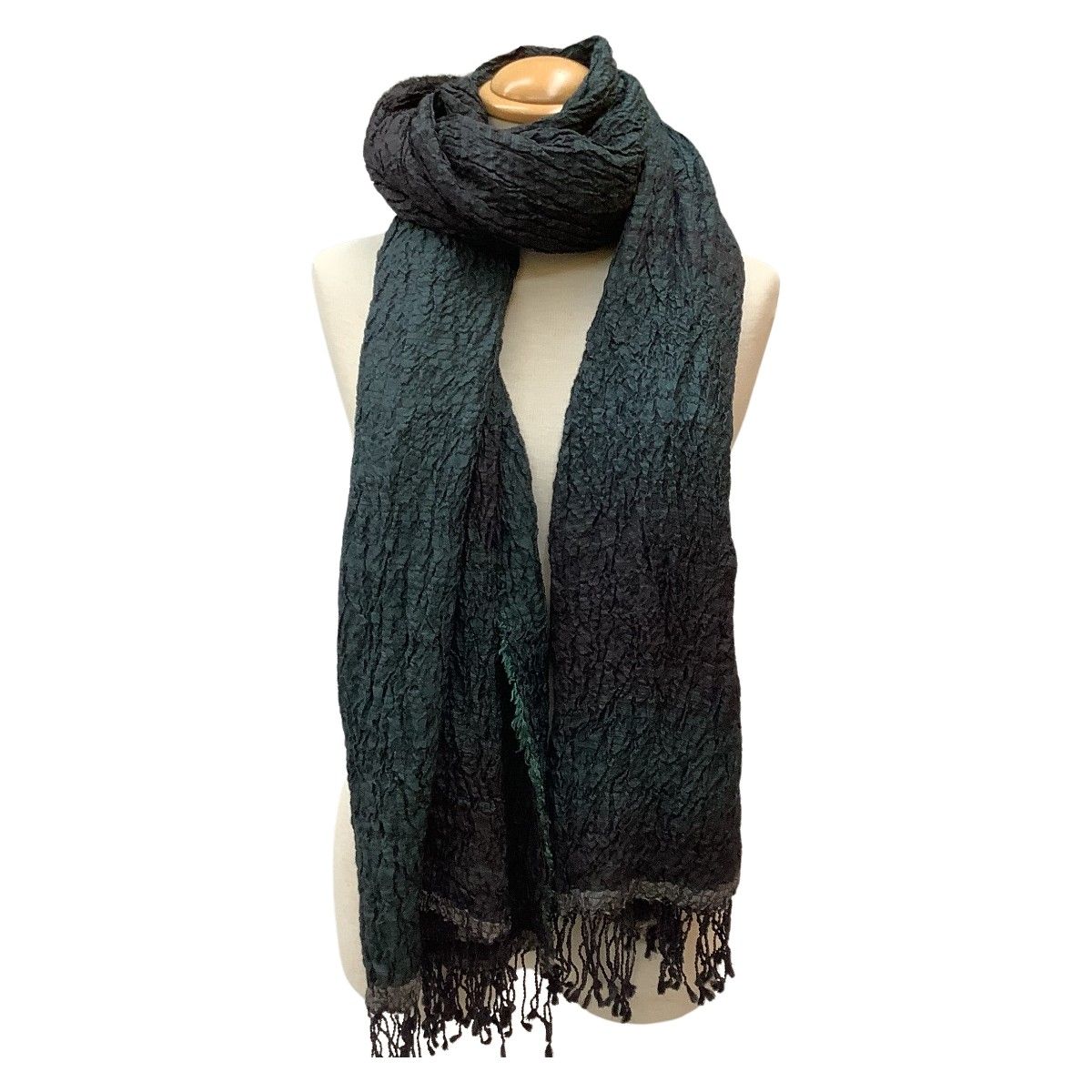 ヨーガンレール JURGEN LEHLビーズ付きストール グリーン系 ヨーガンレールJURGEN LEHL 配色切替ストール カーキ茶 - メルカリ