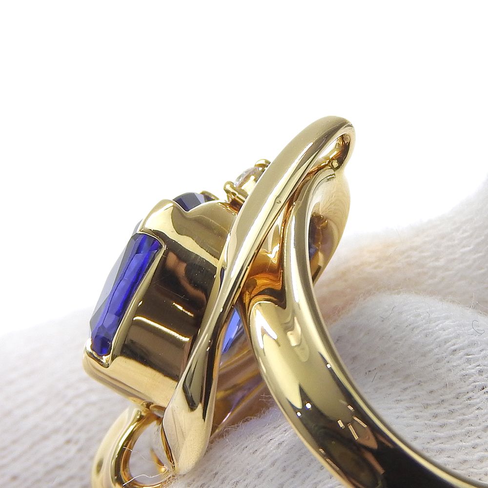 本物保証】 鑑付 新品同様 ジュネ JEUNET リング K18YG タンザナイト  
