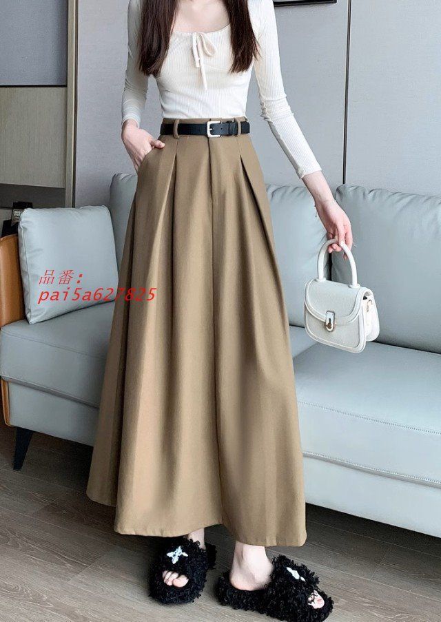 フ スカート ロング レディース ボ秋冬 ロングスカート Aライン ウエストマーク 通勤服 ウエストゴム オフィス ハイウエスト 大きいサイズ無地 pai5a627825 DECORATOM_COM_BR