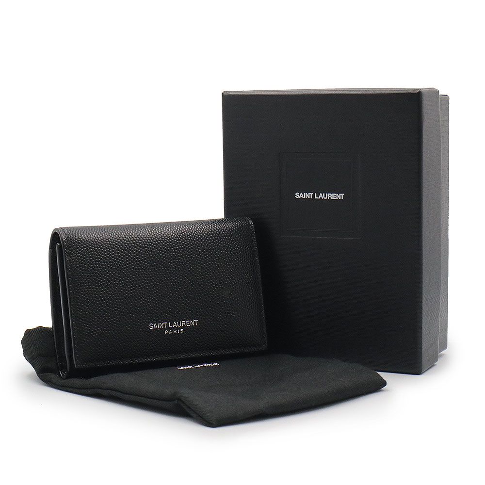 サンローランパリ 6連 キーケース カーフスキン レザー ブラック シルバー金具 485634 SAINT LAURENT PARIS