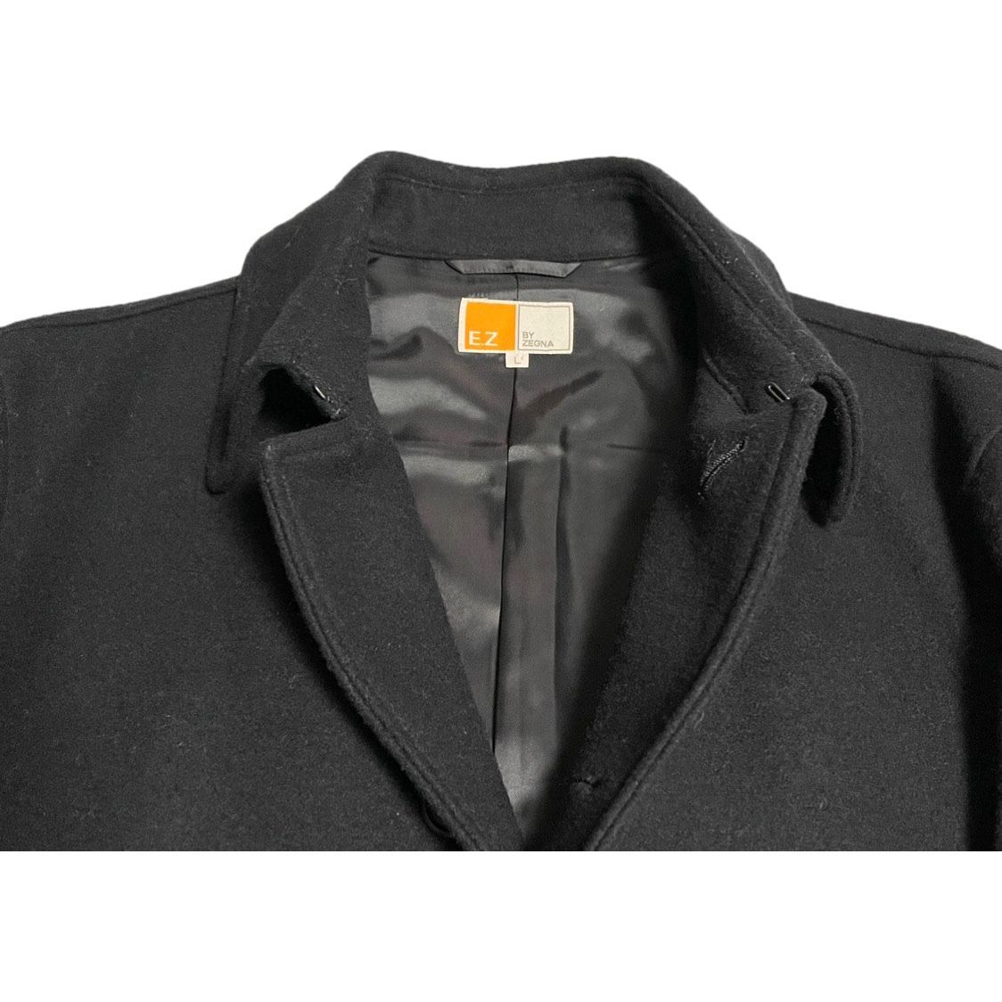 MADE IN JAPAN製 E.Z BY ZEGNA ウールステンカラーコート ブラック L