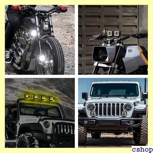 Model:2モード-ストロボ無し X-STYLE バイクフォグランプ 黄・白 2色