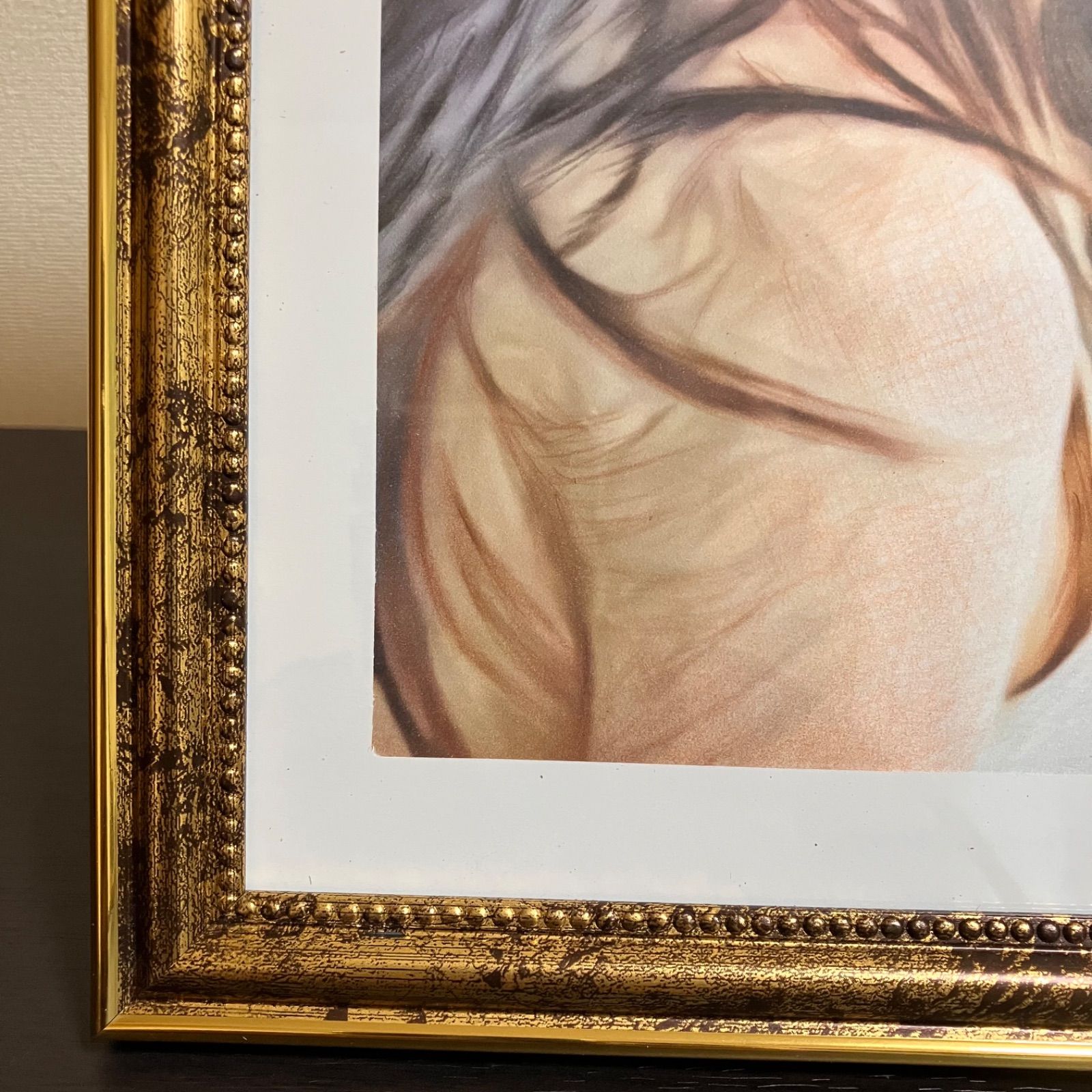 女優画20 額装品 額縁寸法32.7㎝×24.0㎝×1.5㎝ 定款付 京藤夏樹真作