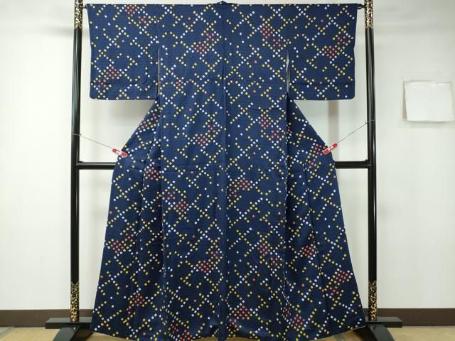 平和屋着物○お召 飛鳥菱文 正絹 逸品 AAAY1709np