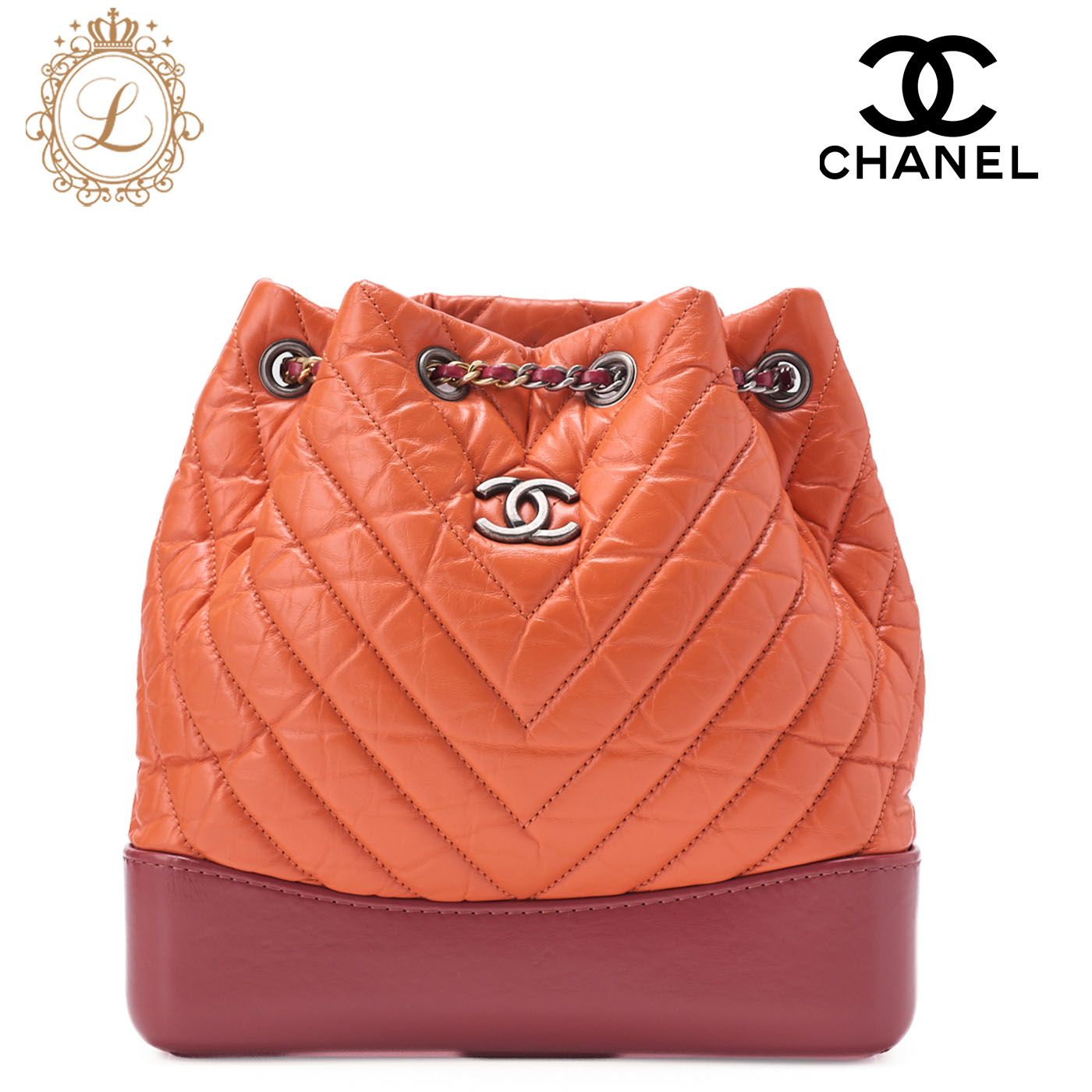CHANEL シャネル チェーンリュック マトラッセ ガブリエル ドゥ シャネル シルバー×ゴールド金具 レディース 送料無料