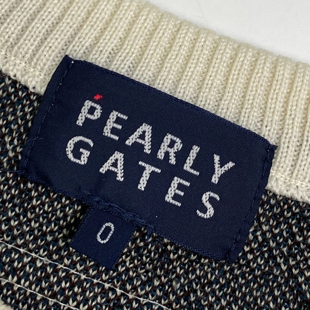 サイズ：0 PEARLY GATES パーリーゲイツ  ニットベスト 千鳥 ベージュ系 [240001237614] ゴルフウェア レディース ストスト サイズ：0 PEARLY GATES パーリーゲイツ ニットベスト 千鳥
