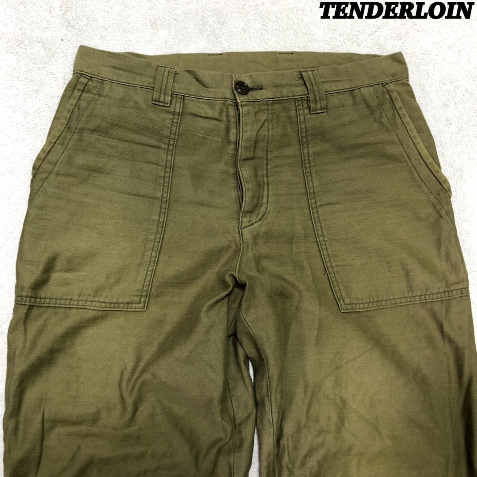 TENDERLOIN Military Baker Pants ベイカーパンツ ファティーグパンツ ユーティリティーパンツ ミリタリー Sサイズ 緑系 カーキグリーン オリーブ テンダーロイン