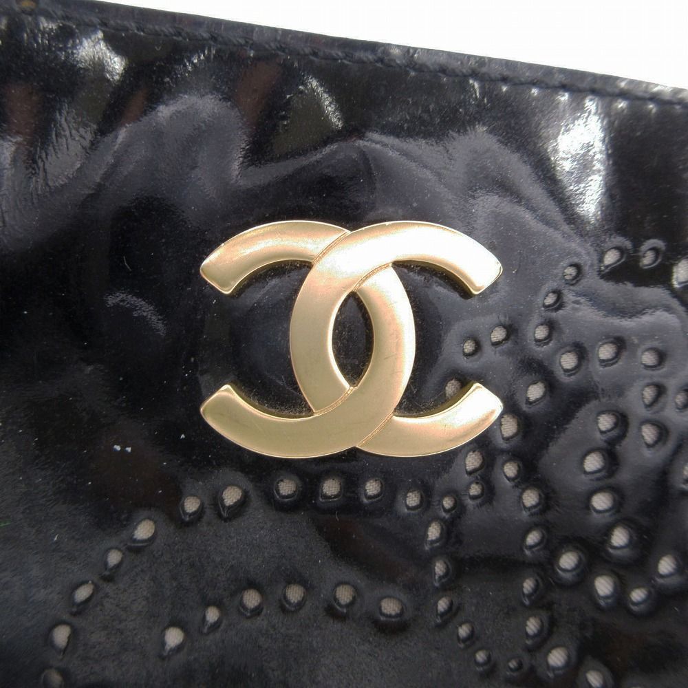 CHANEL ブラウン パーティーバッグ　エナメル　レア Clutch with chain - ラムスキン & ストラス、バーガンディー