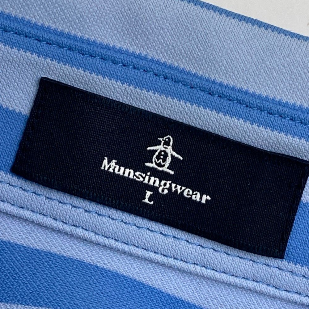 サイズ：L MUNSING WEAR マンシングウェア 2024年モデル 半袖ポロシャツ ボーダー柄 ネイビー系 [240101453496] ゴルフウェア メンズ ストスト Munsingwear セール 公式 マンシングウェア ボーダー 半袖